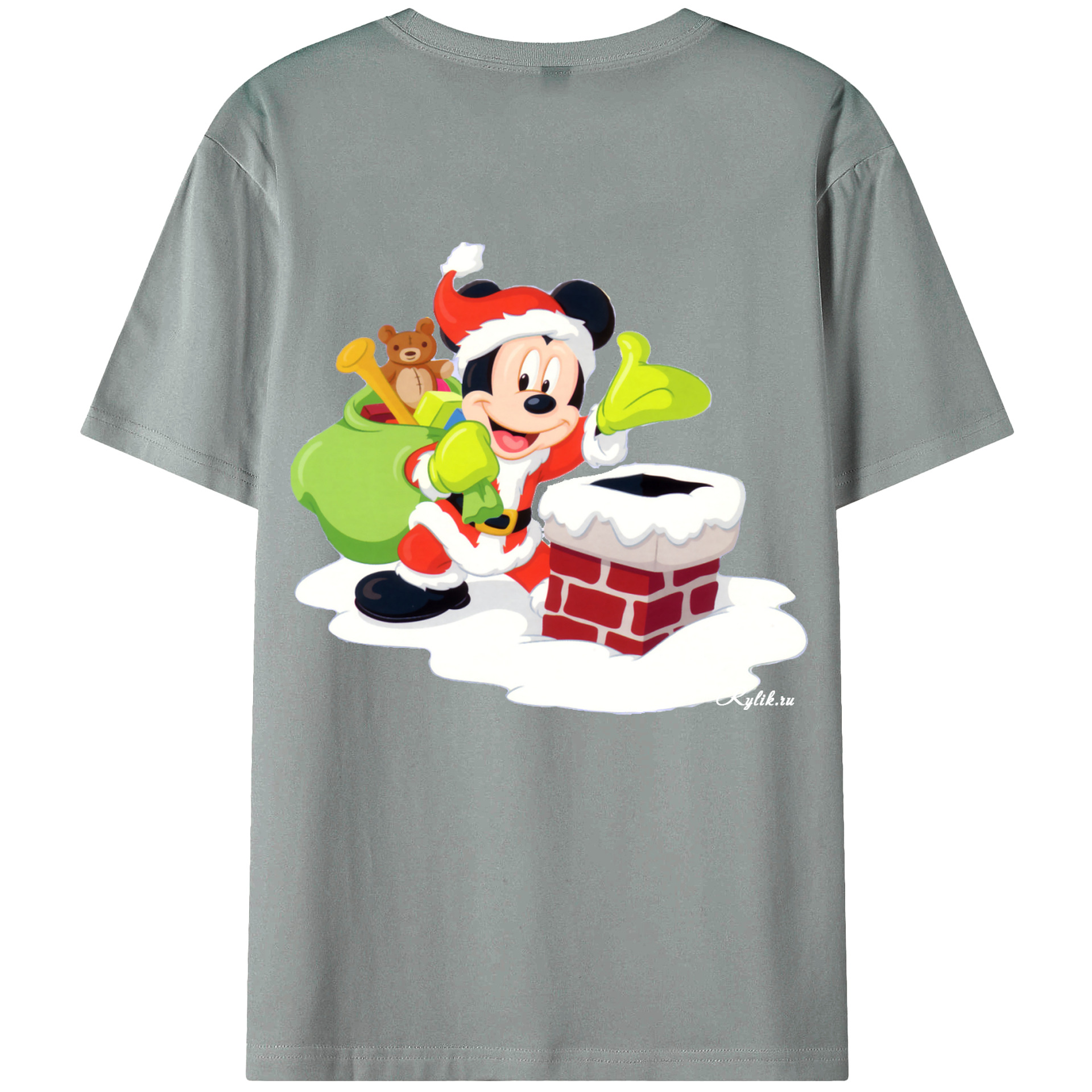 ミッキーマウス Mickey Mouse 綿100％ メンズ半袖Tシャツ（バックプリント） 通気性